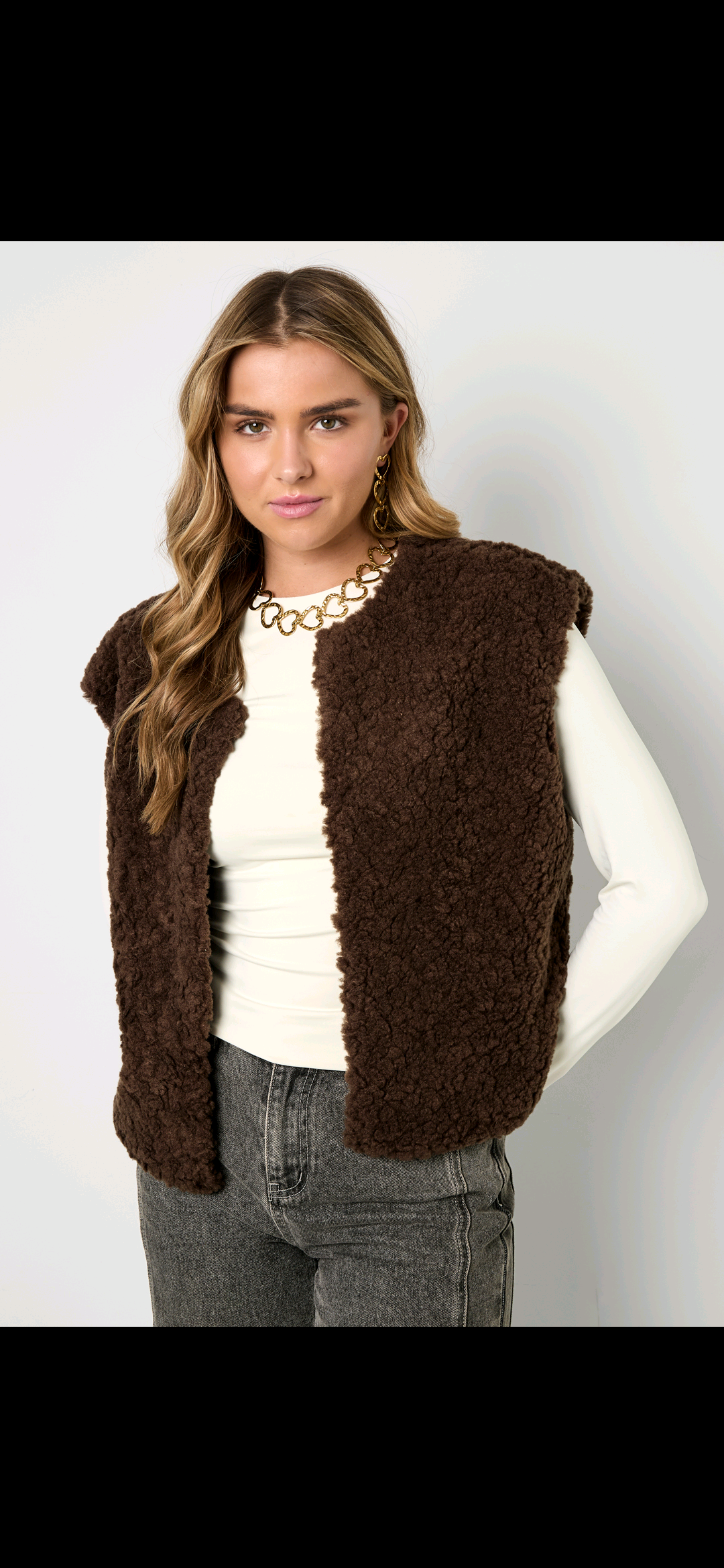 Teddy Gilet Bruin